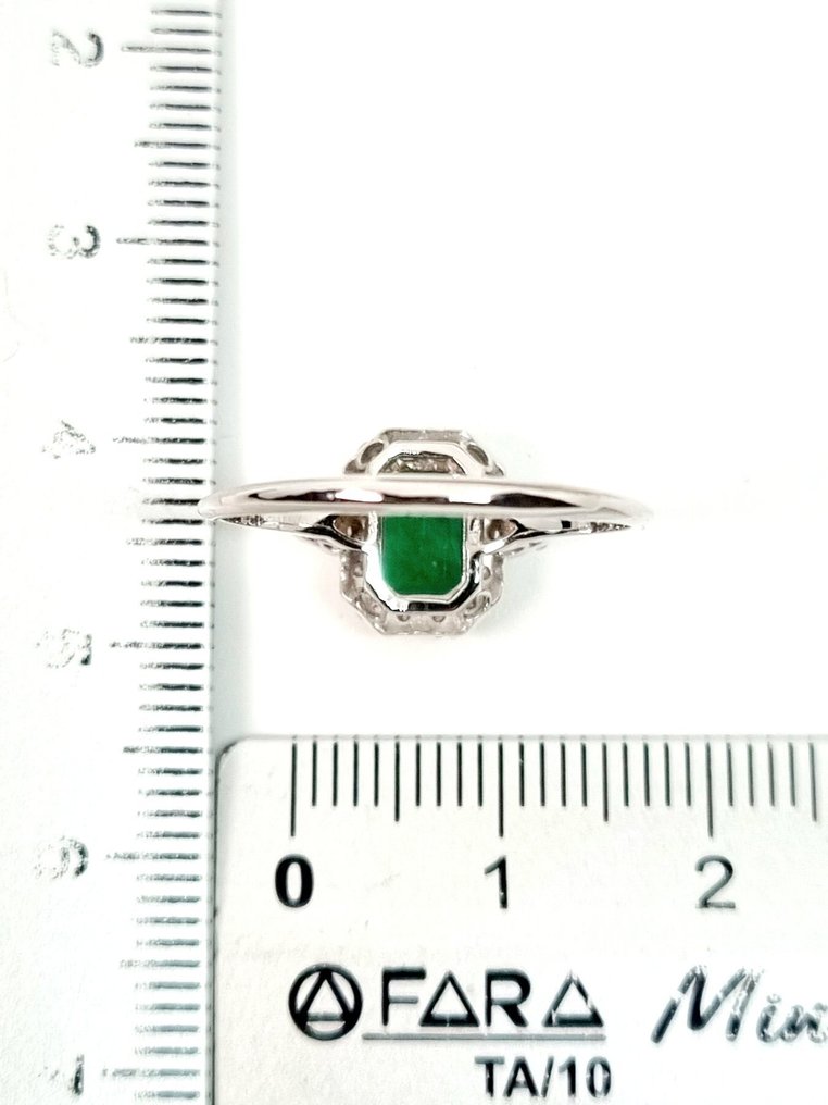 Ring - 18 karaat Witgoud Smaragd - Diamant #3.2