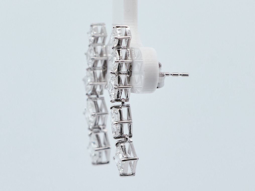 沒有保留價 - 耳環 - 14 克拉 白金 -  2.44ct. tw. 鉆石 (實驗室培育) #4.3