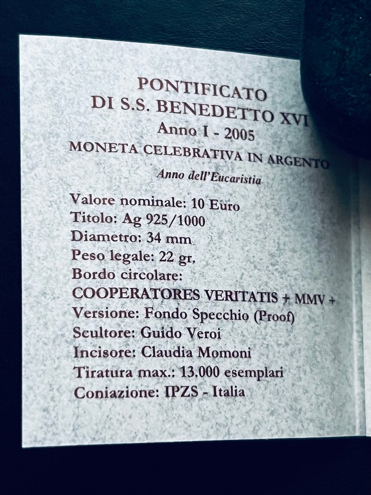 Vatican. 10 Euro 2005 "Anno dell' Eucarestia" Proof (Sans prix de réserve) #3.2