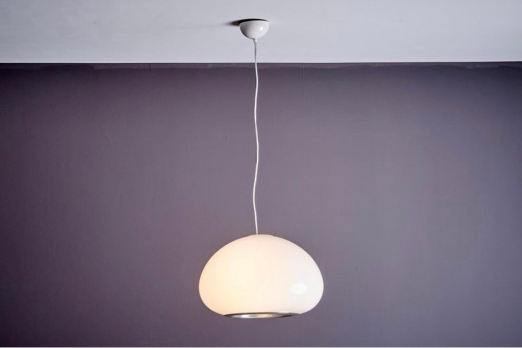 Flos - Achille Castiglioni, Pier Giacomo Castiglioni - Κρεμαστό φωτιστικό - Γυαλί οπαλίνης, ABS - Μαύρο & Άσπρο #3.2