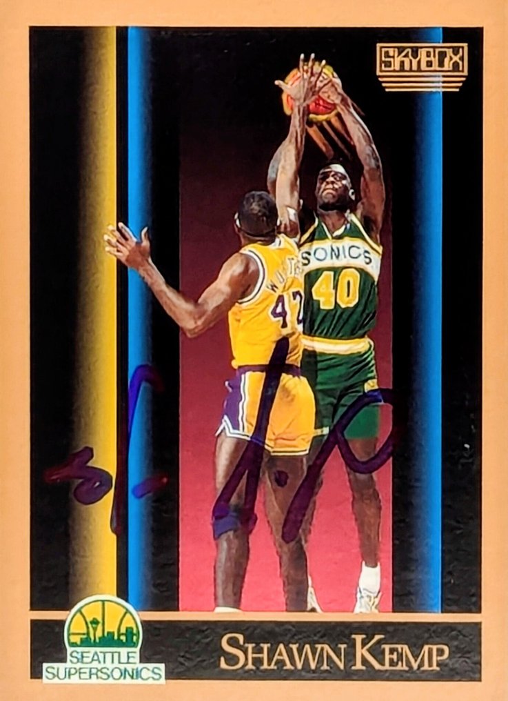 1989/90 Skybox Shawn Kemp - Hand Signed Rookie Card - Beckett Verified Autograph Card - 优秀（EX） #2.1