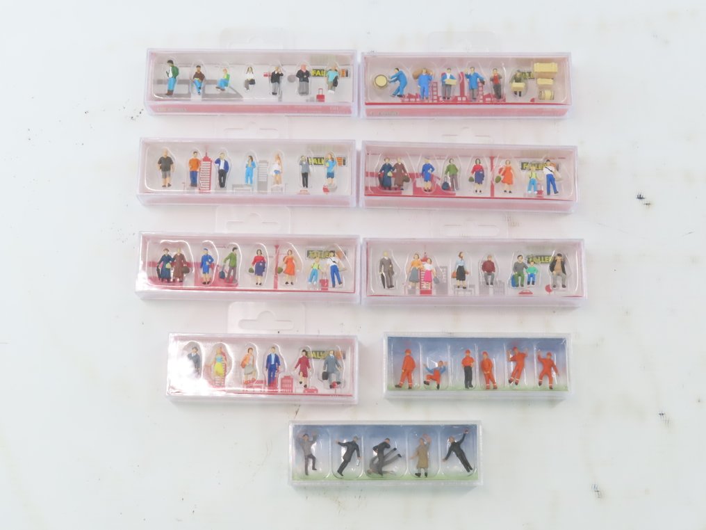 Faller H0 - 150940/-951/151609/-616/-626/-635/-636/-667 - Modellbahnfiguren (9) - 9 Tier-Sets #1.0