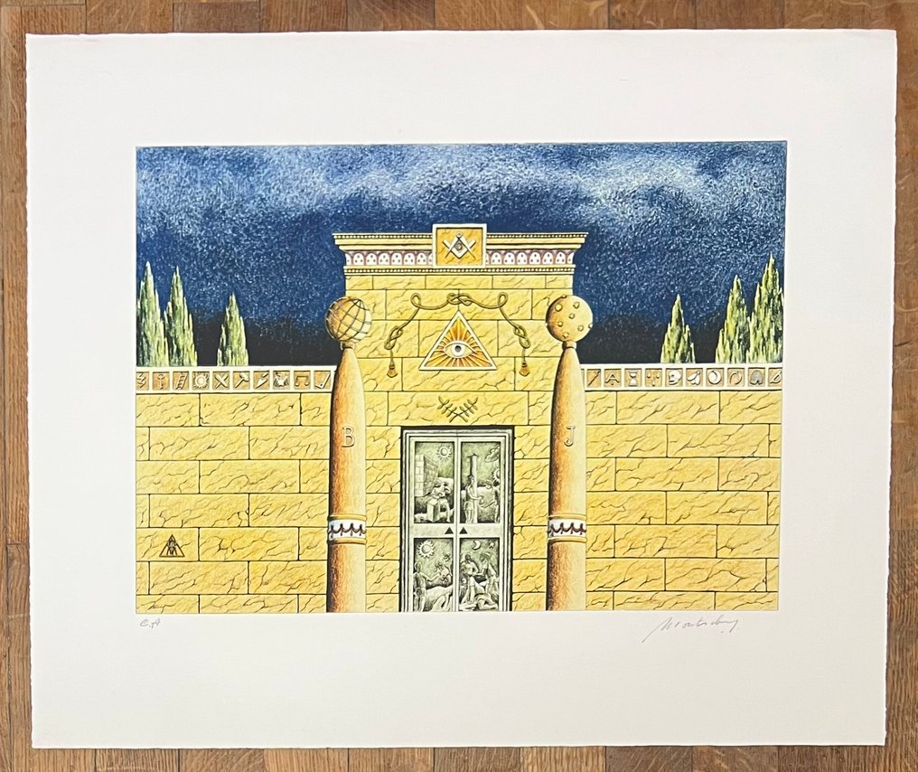 Paul Moutschen (1958) - Lithographie des Franc-Macçons #1.0