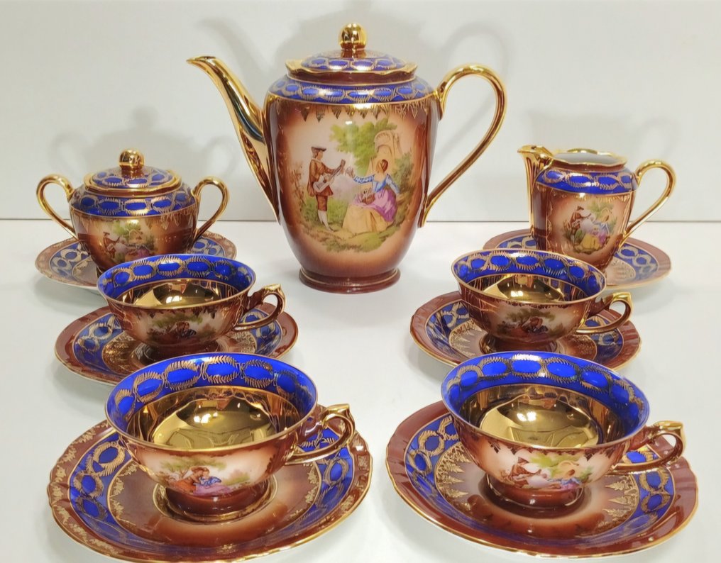 Gloria - 整套咖啡杯具 (13) - Rembrandt - 瓷器, 鍍金 #1.0