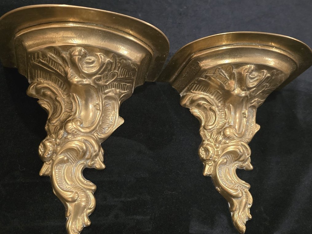 Vegghylle enhet (2) - Messing, Bronse - (h. 16cm) #1.0