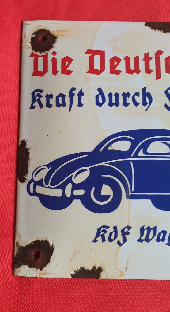 Volkswagen - 来自遗产“德国劳动阵线 KdF 车” VW 甲壳虫 - 琺瑯標誌牌 - 瑪瑙, 鋼 #1.0