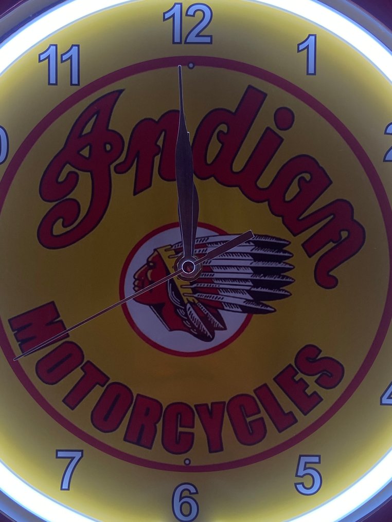 Sign - Indian Motorcycles - Horloge Néon #1.0