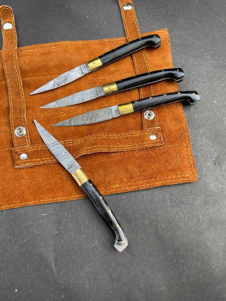 Italian Village Cutlery - Μαχαίρι κουζίνας - Kitchen knife set - Γενικό όνομα μαχαιριού κουζίνας: Μαχαίρι κουζίνας Pattada - Χάλυβας, Χάλκινο Μεσογειακό Κέρατο Βουβάλου - Ιταλία #1.0