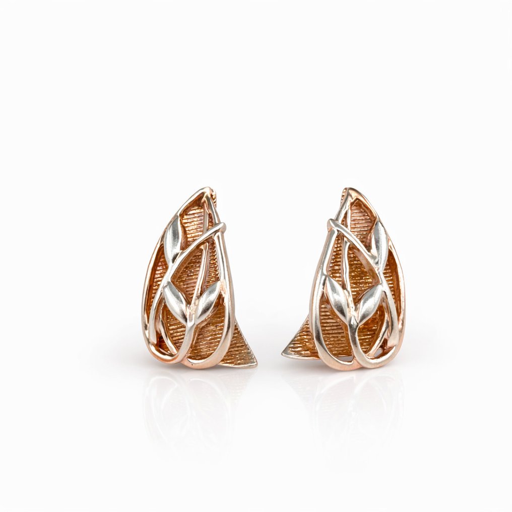 χωρίς τιμή ασφαλείας - Σκουλαρίκια - 14 καράτια Ασημί, Ροζ χρυσό #1.0