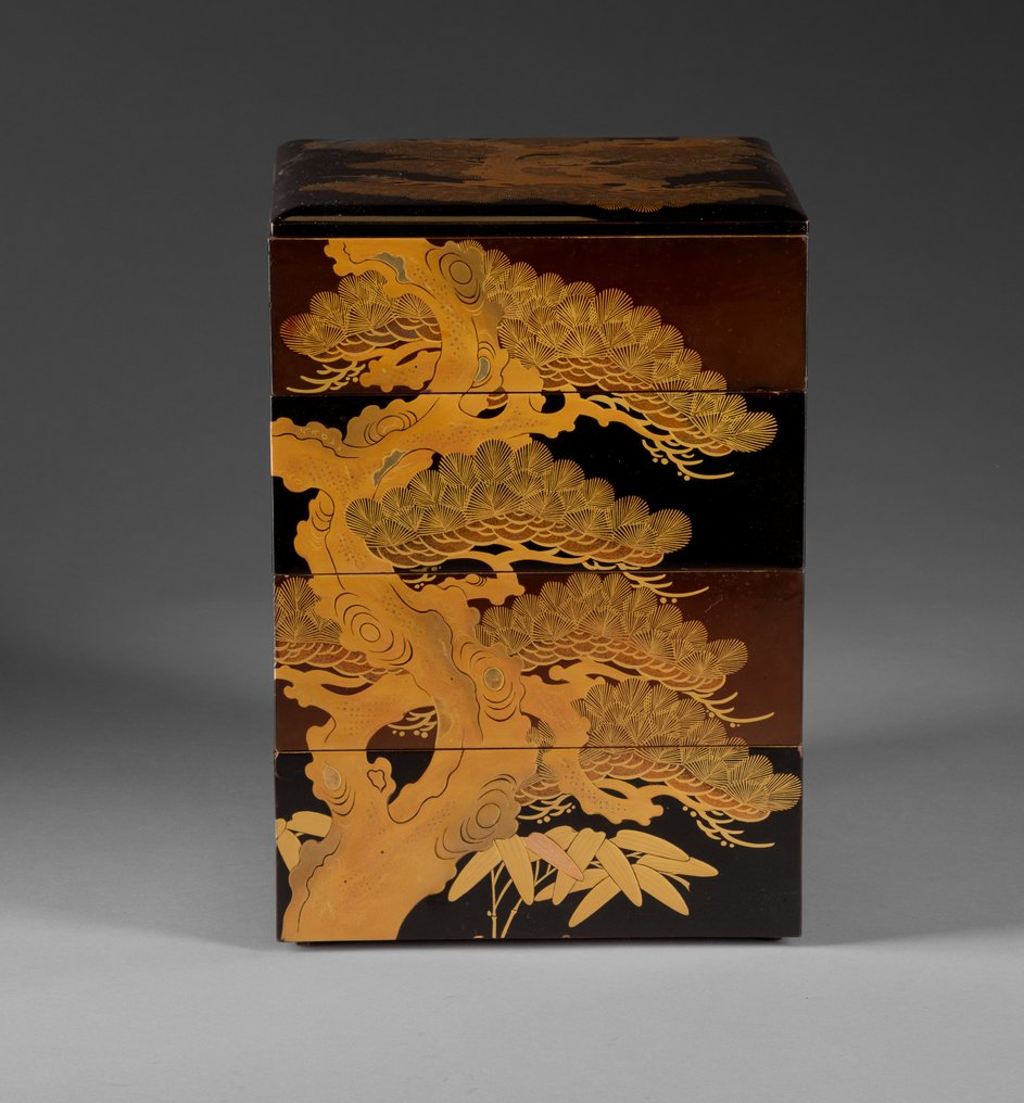Jûbako 重箱（多层餐盒） - 漆, 木 - 日本 - 19世纪（江户晚期 / 明治早期） #3.2