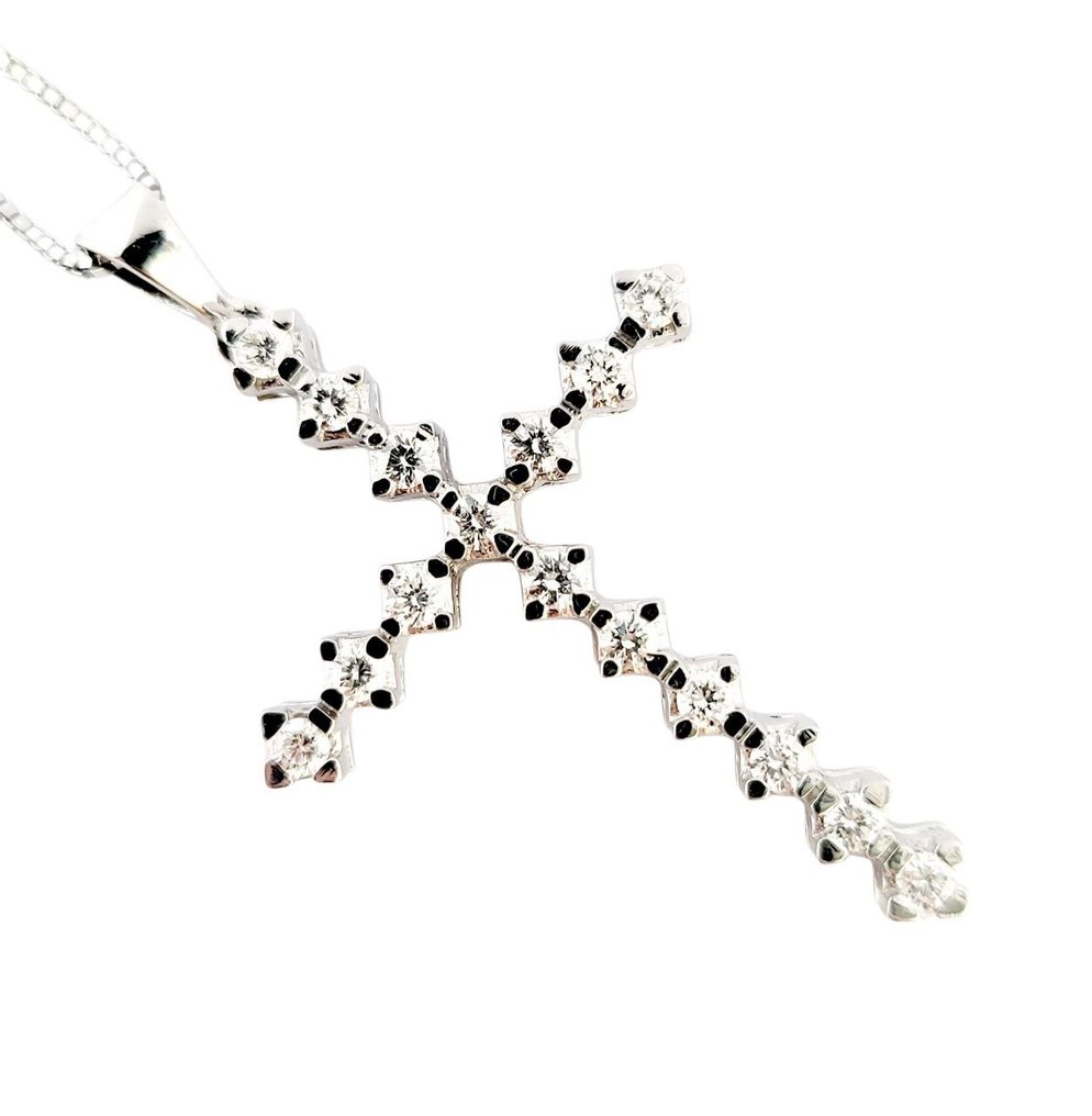 Κολιέ με μενταγιόν - 18 καράτια Λευκός χρυσός -  1.40ct. tw. Διαμάντι (Φυσικό)  - Κατασκευασμένο στην Ιταλία #2.1