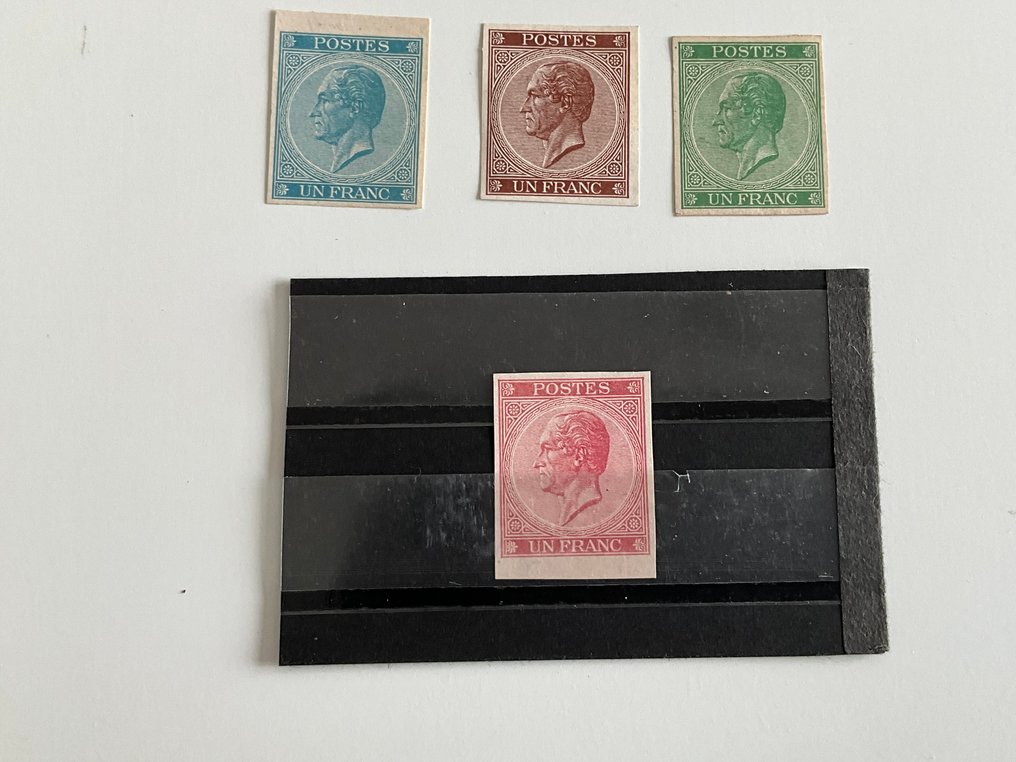 Belgien 1864 - Léopold 1 - Farbmusterversionen, 1 Franc, 1865. #1.0