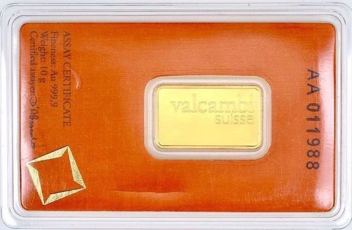 10 grammi - Oro .999 - Valcambi, Switzerland - Sigillato e con certificato #2.1