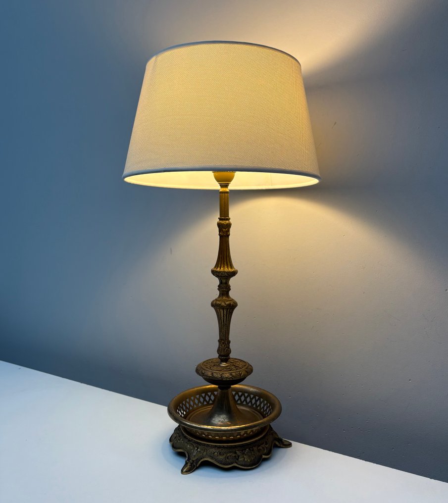 檯燈 - 黃銅, 紡織品 - 时尚的调光台灯 #1.0