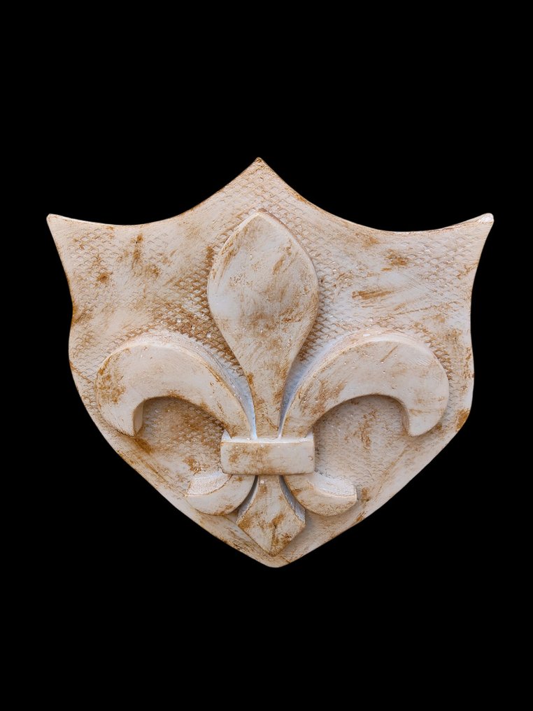 Γλυπτό, Scudo " Giglio Fiorentino " - 33 cm - ορυκτός λίθος #3.2