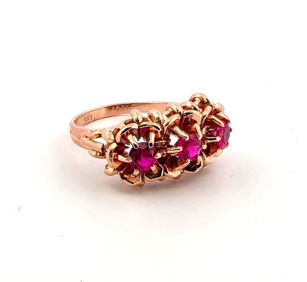 Senza prezzo di riserva - Anello - 9 kt Oro rosa, Argento Zaffiro #1.0