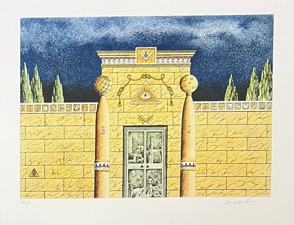 Paul Moutschen (1958) - Lithographie des Franc-Macçons #1.0