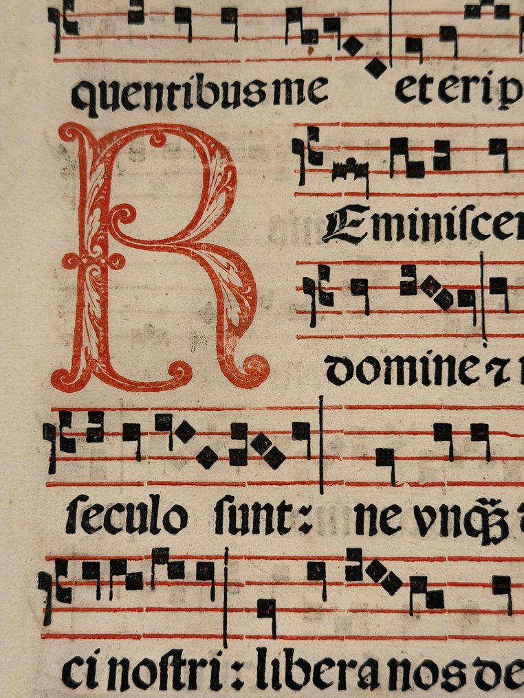 Monaci - Pentagramma,Antifonario, Corale, Canto Gregoriano, Spartito, note musicali - 1530 #1.0