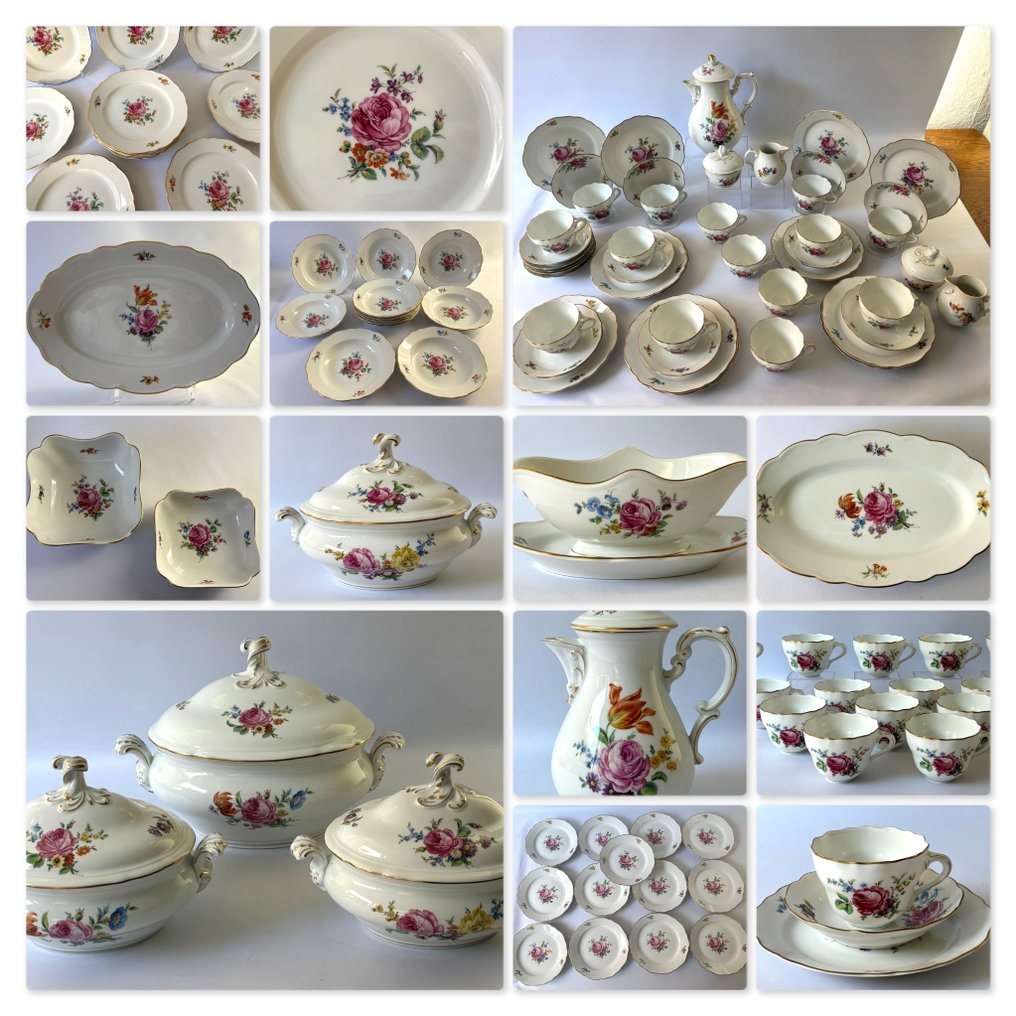 Hutschenreuther - Σετ δείπνου (81) - Spezialanfertigung - Πορσελάνη - Goldrand #1.0