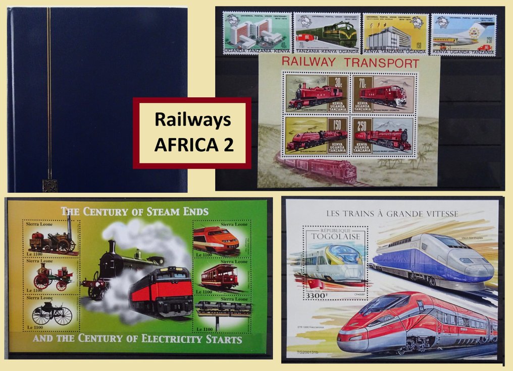 Treinen - Αφρική - Όλα τα γραμματόσημα των τρένων σε πυκνό στοκ βιβλίο. #1.0