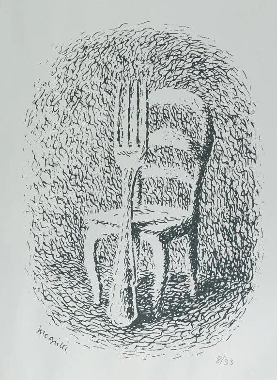René Magritte (1898-1967) - Untitled (Fork and Chair) #1.0