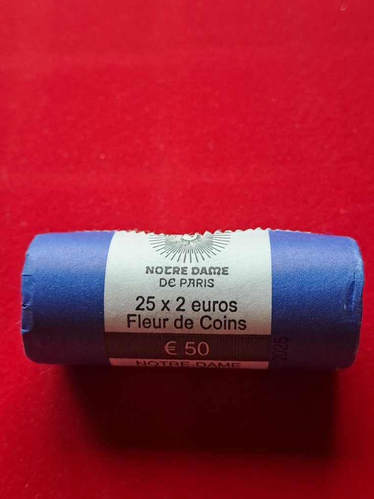 Γαλλία. 2 Euro 2025 "Notre Dame de Paris" (25 moedas) em rolo (χωρίς τιμή ασφαλείας) #2.1