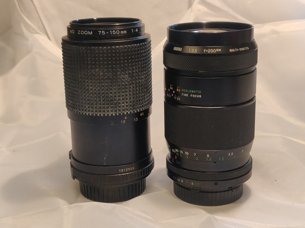 Minolta, Sigma MD Zoom 4/75–150mm + Sigma 3,5/200mm Multi-Coated – Minolta MD (SR) | Zoomlens #3.2