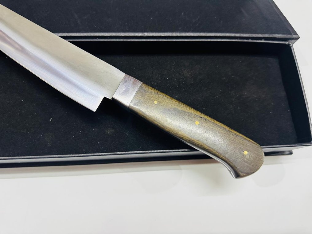 厨刀 -  日本蔬菜刀（080） - 钢少钢，自然木柄带盒 - 日本 - 日本的蔬菜刀 #4.3