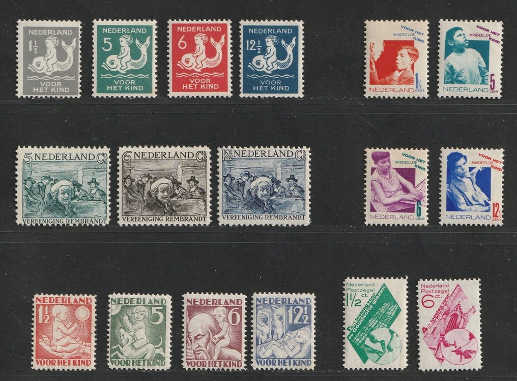 Ολλανδία 1929/1931 - 5 πλήρεις ημι-κλασικές διαφορετικές σειρές. - NVPH 225/228, 229/231, 232/235, 238/239, 240/243 #1.0