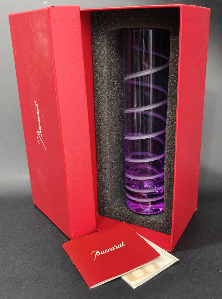 Baccarat - Vase -  « Orgue Spirale » Parma Violet  - Krystall - fullt sett #2.1