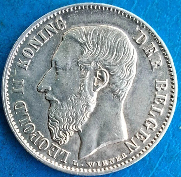 比利时. 利奥波德二世. 50 Cent 1886  (没有保留价) #1.0