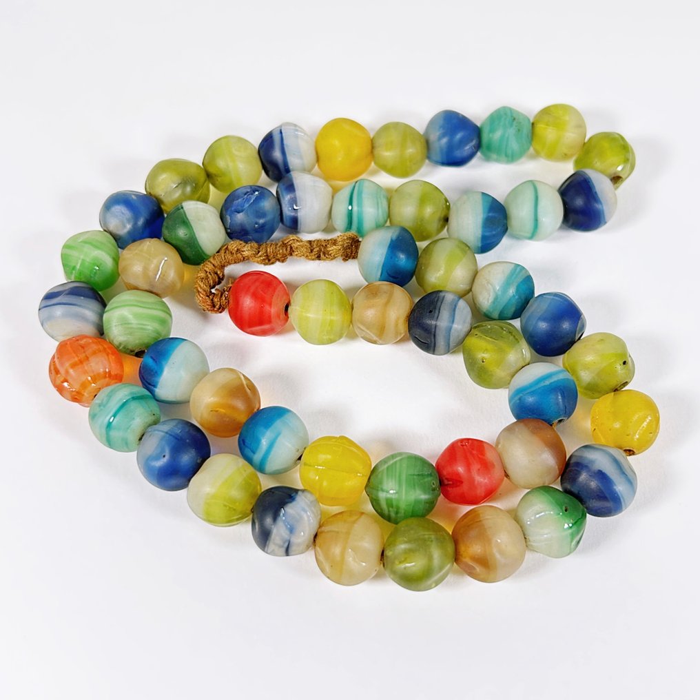 Perle - Ghana - Fargerik glassperle halskjede #1.0