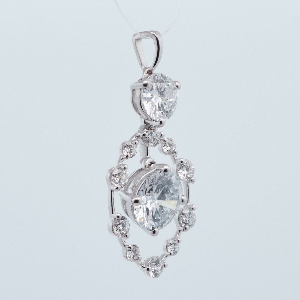 沒有保留價 - 墜飾 - 14 克拉 白金 -  2.01ct. tw. 鉆石 (實驗室培育) - 鉆石 #1.0