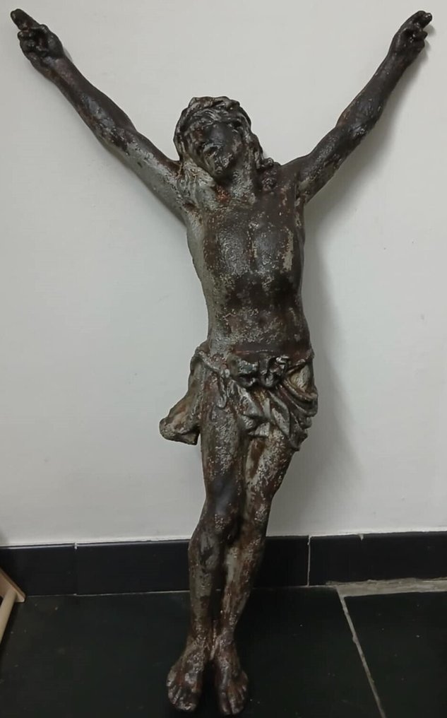  (十字架状)耶稣受难像 - 铸铁 - 1850-1900 - 科尔普斯克里斯蒂 - XL - 80 厘米  #1.0