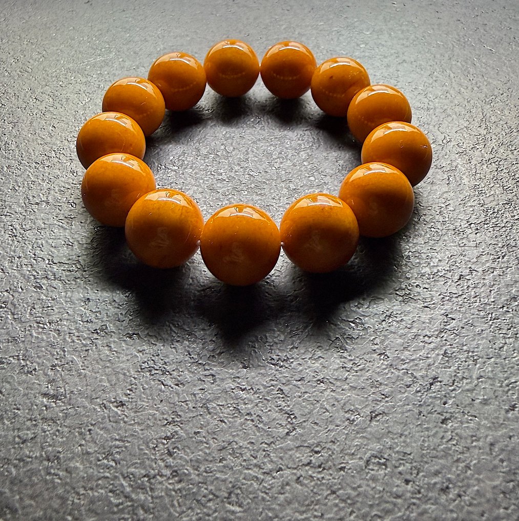 Αποκλειστικό βραχιόλι με χάντρες από Βαλτική κεχριμπάρι 18 mm 41,7 g - Κεχριμπάρι - Baltic amber - succinite #1.0