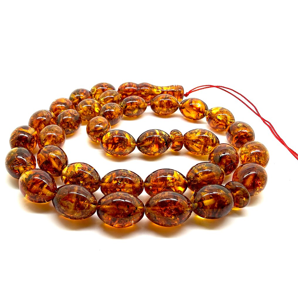 Baltisk bärnsten tesbih bönrad, oliv 16 mm - Bärnsten - Succininte #4.3