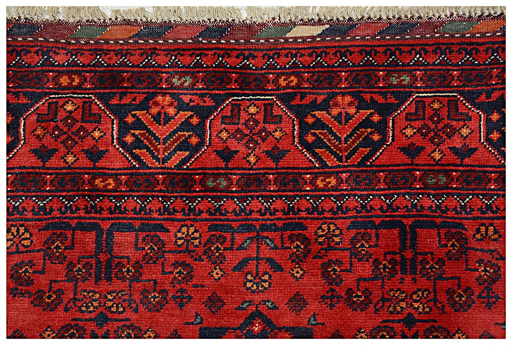 Afghan, Unik tradisjonell håndknyttet teppe av fin kvalitet, «khal Mohammadi», elegant rødt ull. - Teppe - 195 cm - 150 cm - Ekte håndlagde teppe #3.2
