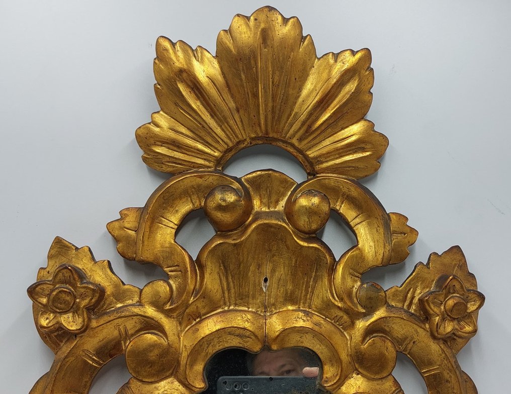 Mirror  - Carved and gilded wood. - Carved wood cornucopia #2.1