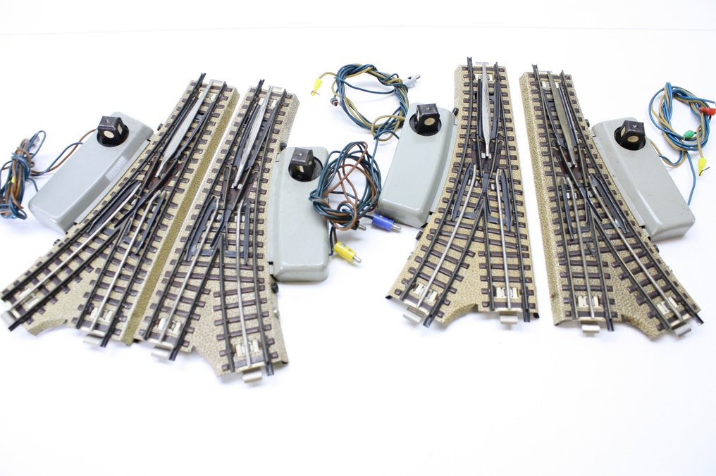 Märklin H0 - Modelltogspor (10) - 10x M-spor Rails + 3-Rail (vintage) Wissels #3.2