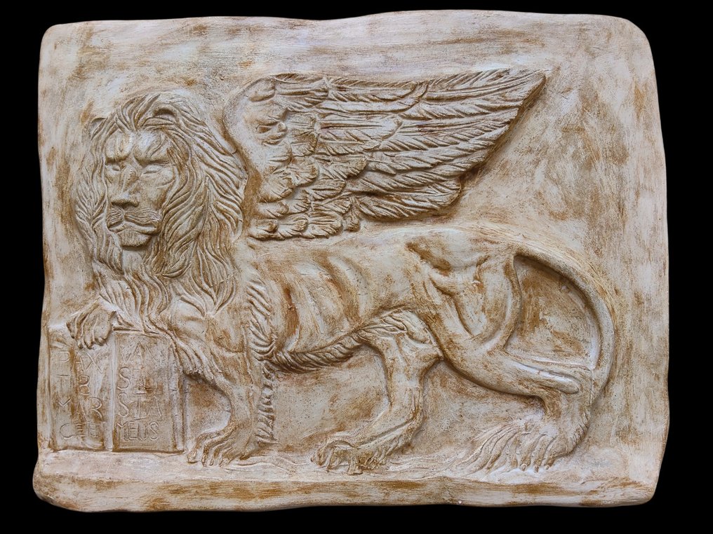 Sculpture, " Leone Di San Marco " - 40 cm - Mineral stone #4.3