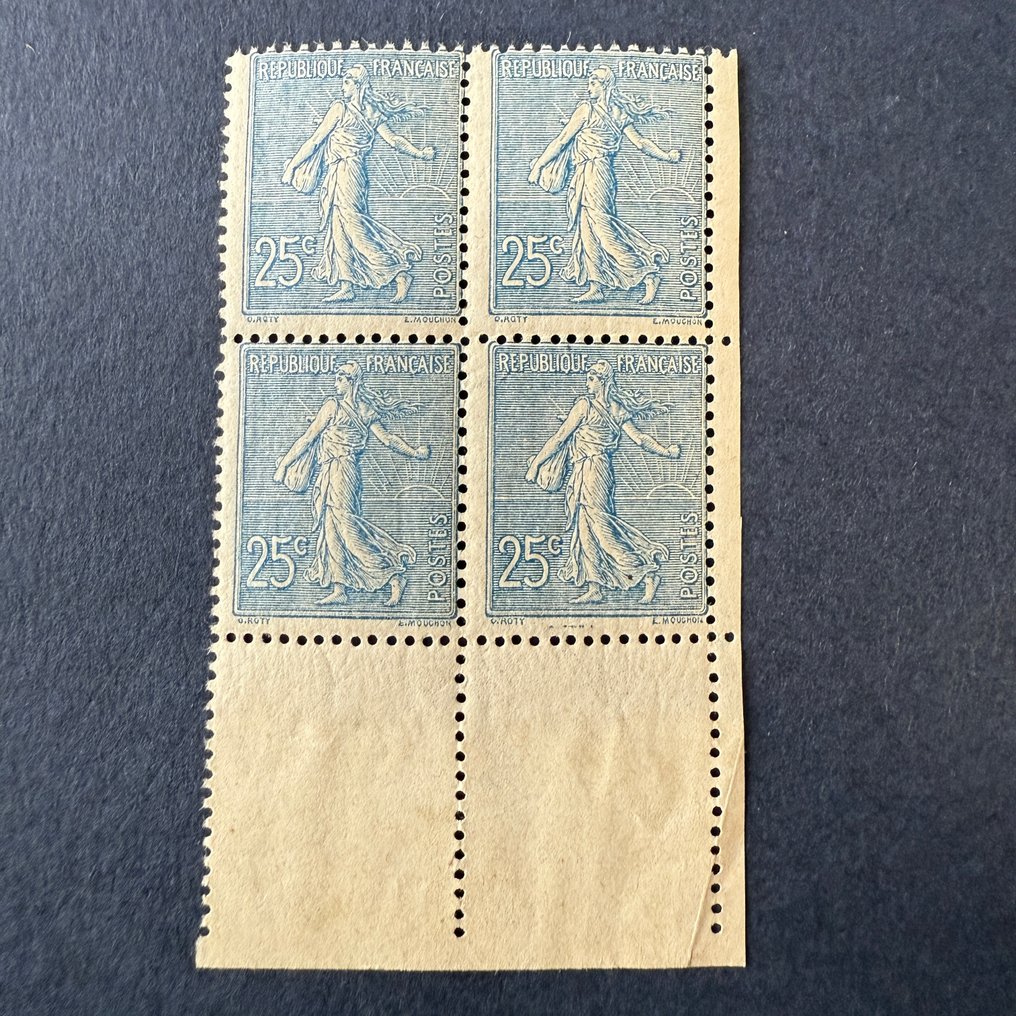 法國  - Yvert 132 “Semeuse 25c 蓝色” 4张一组全新未拆封 #1.0