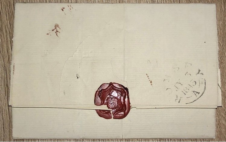 希腊 1842/1843 - 希腊科孚岛1843年邮寄的稀有Ramsey加盖邮票信件 #1.0