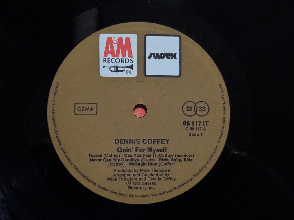 Dennis Coffey - Goin' For Myself - LP - 第1次立體聲按壓 - 1972 #2.1