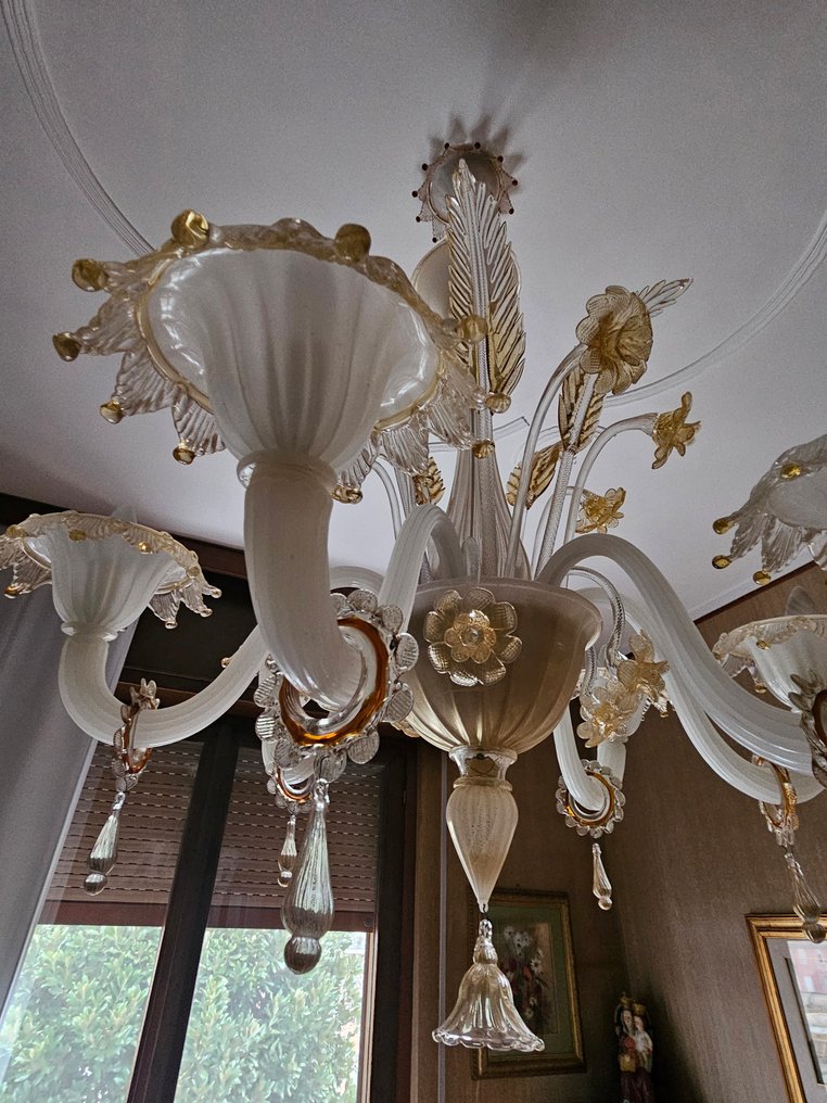 Murano - Lysekrone - Murano-glas - STORT KRONLESTED #4.3