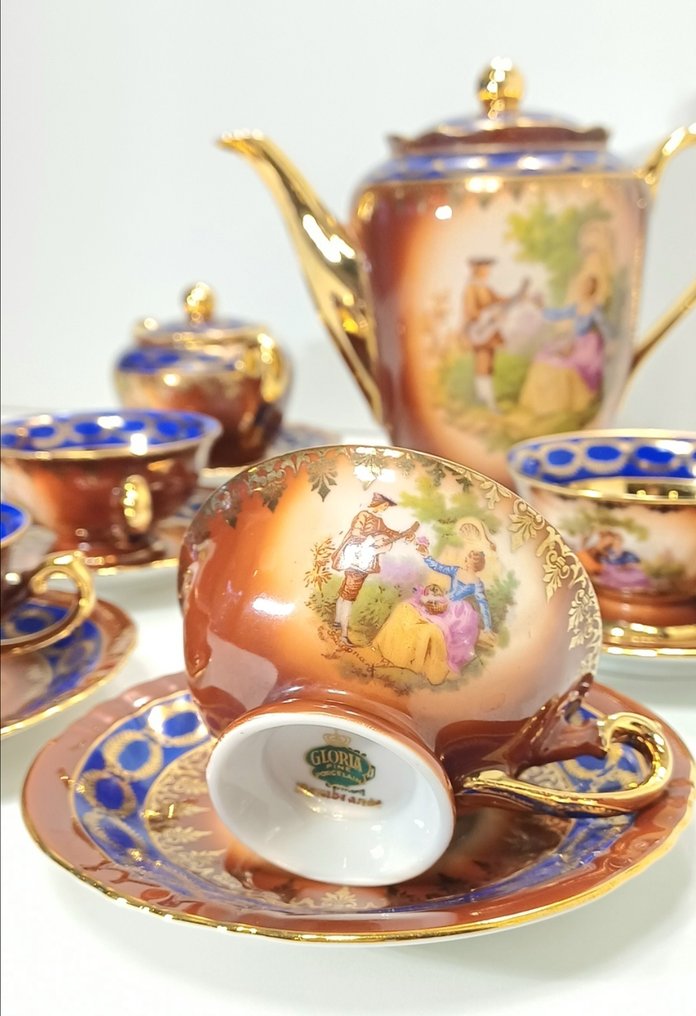 Gloria - 整套咖啡杯具 (13) - Rembrandt - 瓷器, 鍍金 #3.2