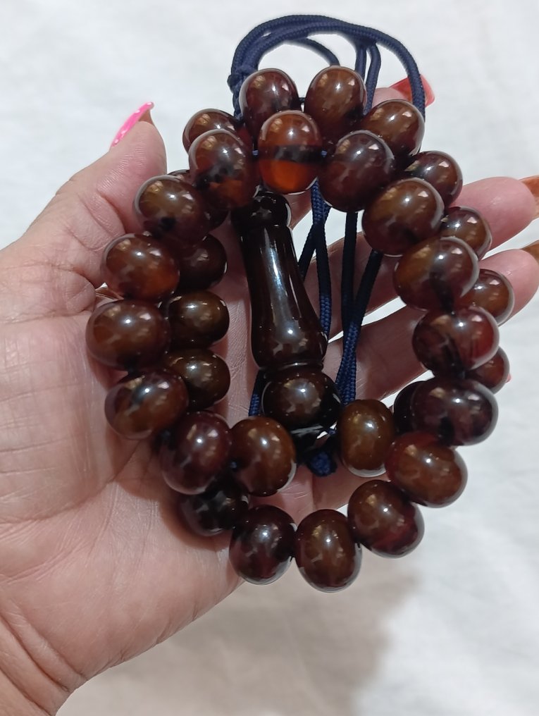  Rosario - Ambra - 1970-1980 - Rosario di perle di preghiera rare  #4.3