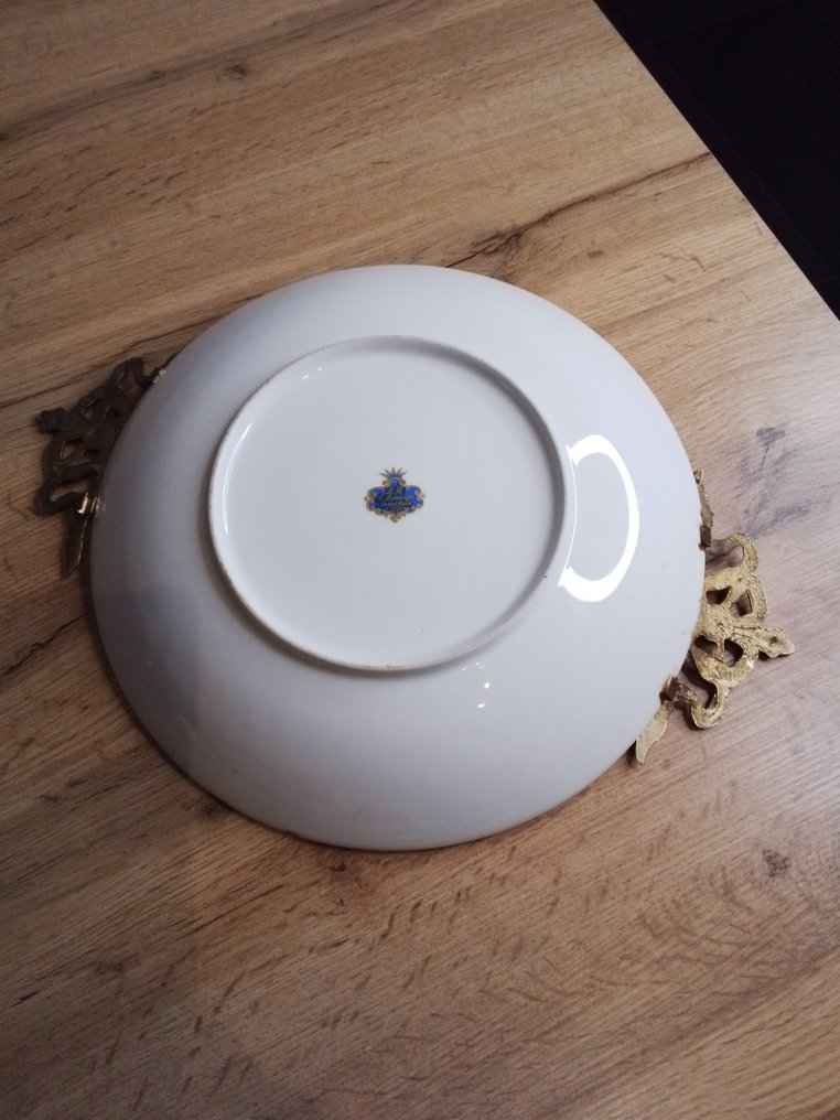 Limoges - 大盘子 - 瓷, 黄铜色 - Limoges 托盘 #2.1