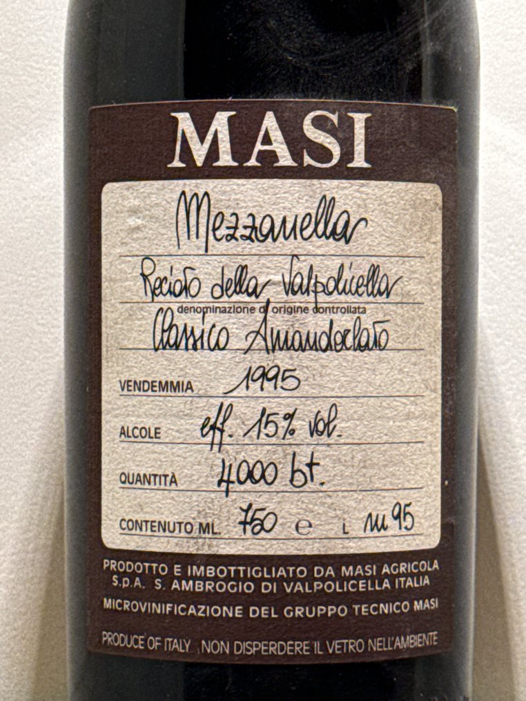 1995 Masi, Mezzanella - Amarone della Valpolicella Recioto - 1 Pullo (0.75L) #1.0