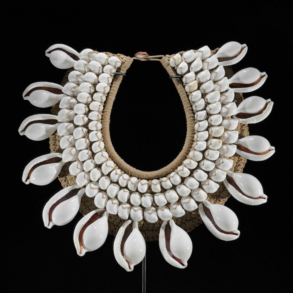 Διακοσμητικό στολίδι - NO RESERVE PRICE - SN1 - Decorative shell necklace on a custom stand - Παπούα Νέα Γουινέα #3.2