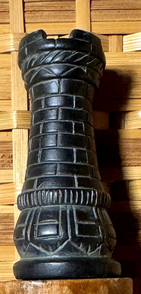 Twee schaakset en schaakbord-opbergdoos - 国际象棋套装 - 木材，瓷器，聚酯树脂 #4.3